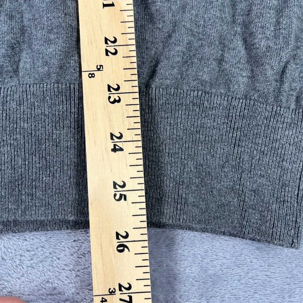 BR Sweater L Grey Silk Cotton Cashmere V-Neck Quiet Luxury Old Money Layering